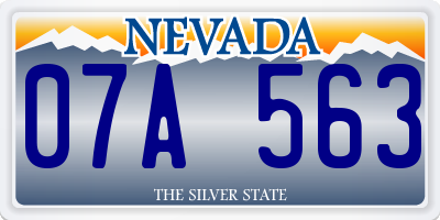 NV license plate 07A563