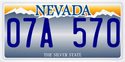 NV license plate 07A570