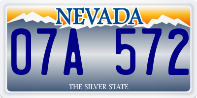 NV license plate 07A572