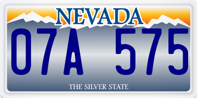 NV license plate 07A575