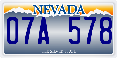 NV license plate 07A578