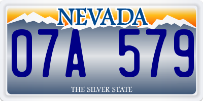 NV license plate 07A579