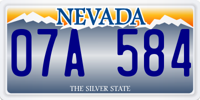 NV license plate 07A584