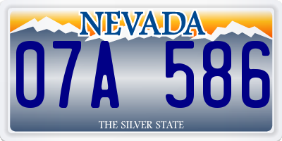 NV license plate 07A586