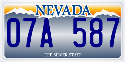 NV license plate 07A587