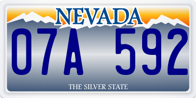 NV license plate 07A592