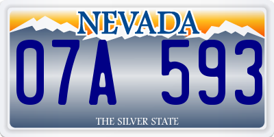 NV license plate 07A593