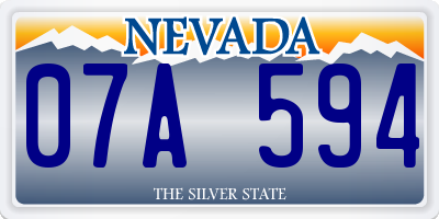 NV license plate 07A594