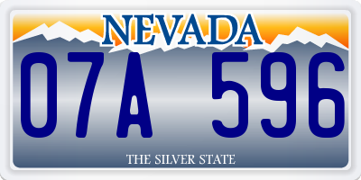 NV license plate 07A596