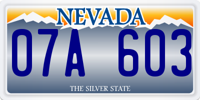 NV license plate 07A603