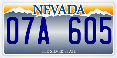 NV license plate 07A605