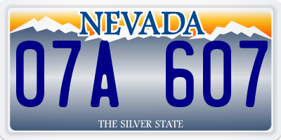 NV license plate 07A607