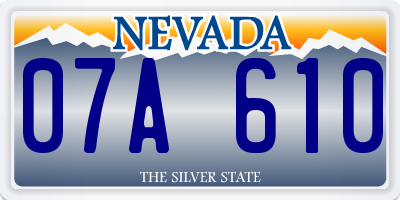 NV license plate 07A610