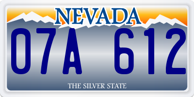 NV license plate 07A612