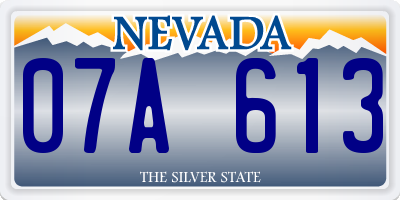 NV license plate 07A613