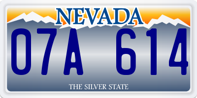 NV license plate 07A614