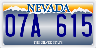 NV license plate 07A615