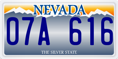 NV license plate 07A616