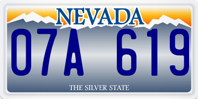 NV license plate 07A619