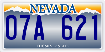 NV license plate 07A621