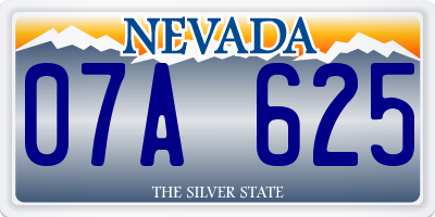 NV license plate 07A625