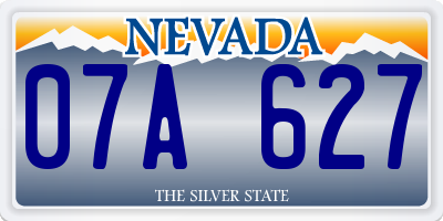 NV license plate 07A627