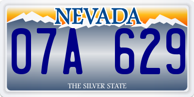 NV license plate 07A629