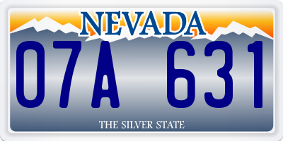 NV license plate 07A631