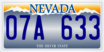 NV license plate 07A633