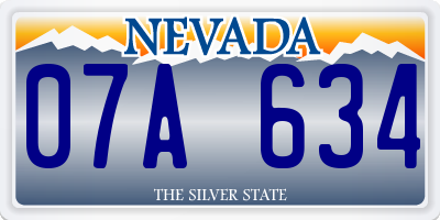 NV license plate 07A634