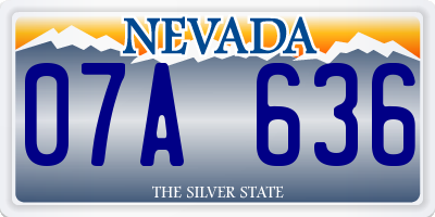 NV license plate 07A636