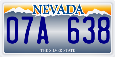 NV license plate 07A638