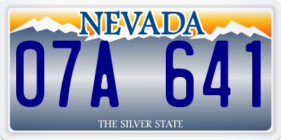 NV license plate 07A641