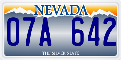 NV license plate 07A642