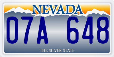 NV license plate 07A648