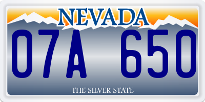 NV license plate 07A650