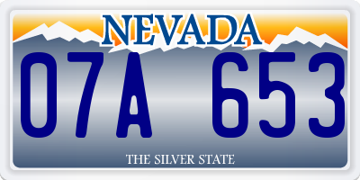 NV license plate 07A653