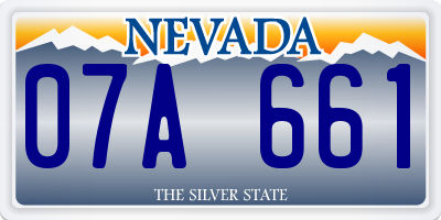 NV license plate 07A661