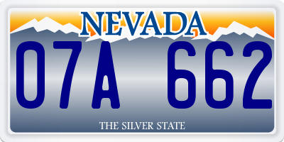 NV license plate 07A662