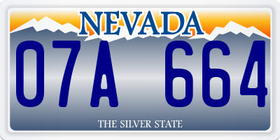 NV license plate 07A664