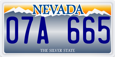 NV license plate 07A665