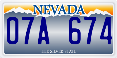 NV license plate 07A674