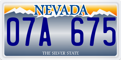 NV license plate 07A675