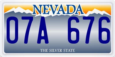 NV license plate 07A676