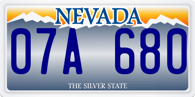 NV license plate 07A680