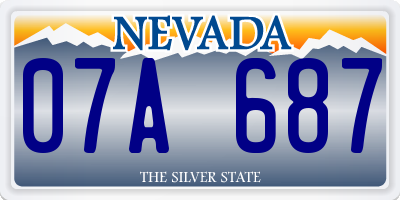 NV license plate 07A687