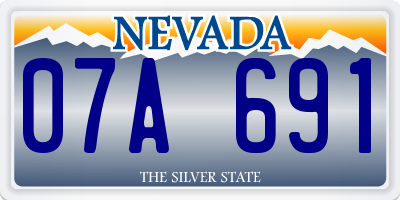 NV license plate 07A691