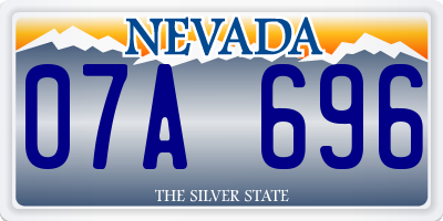 NV license plate 07A696