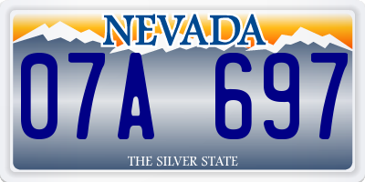 NV license plate 07A697