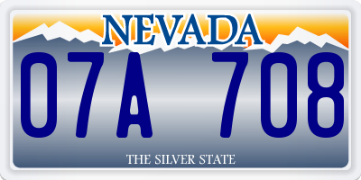 NV license plate 07A708